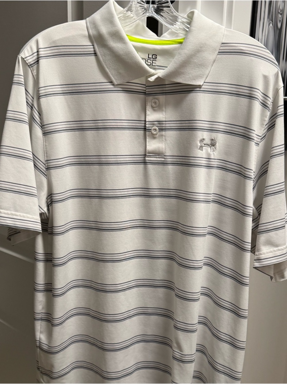 Under Armour Men’s White Striped Polo Shirt